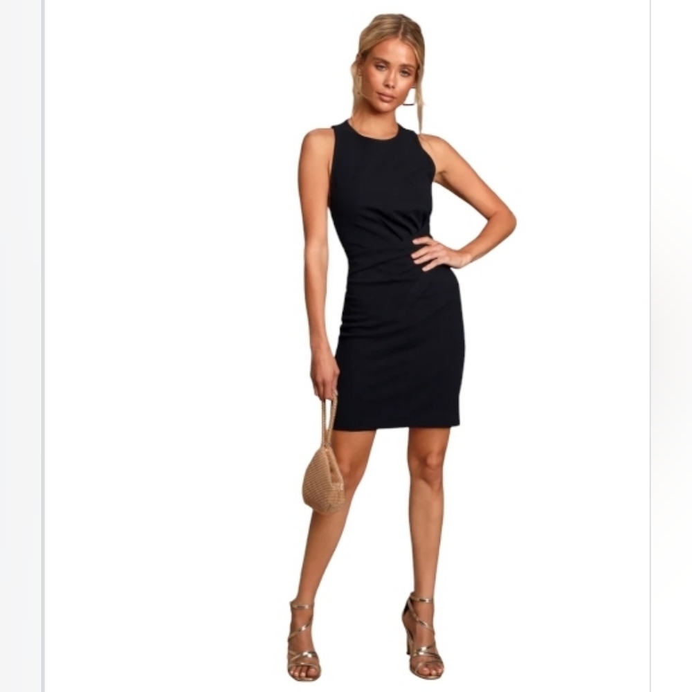 🥳 HP 🥳 Lulus Rhythm of the Night Black Bodycon Dress Sz L